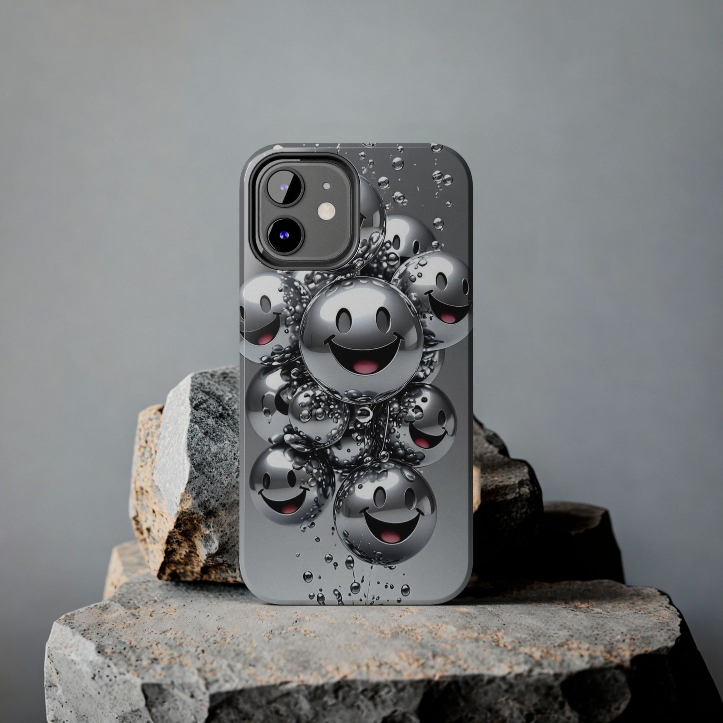 Smiley Bubble Tough Phone Cases - Durable Smartphone Protection, Fun Happy Face Design, Perfect for Gift | Iphone Case