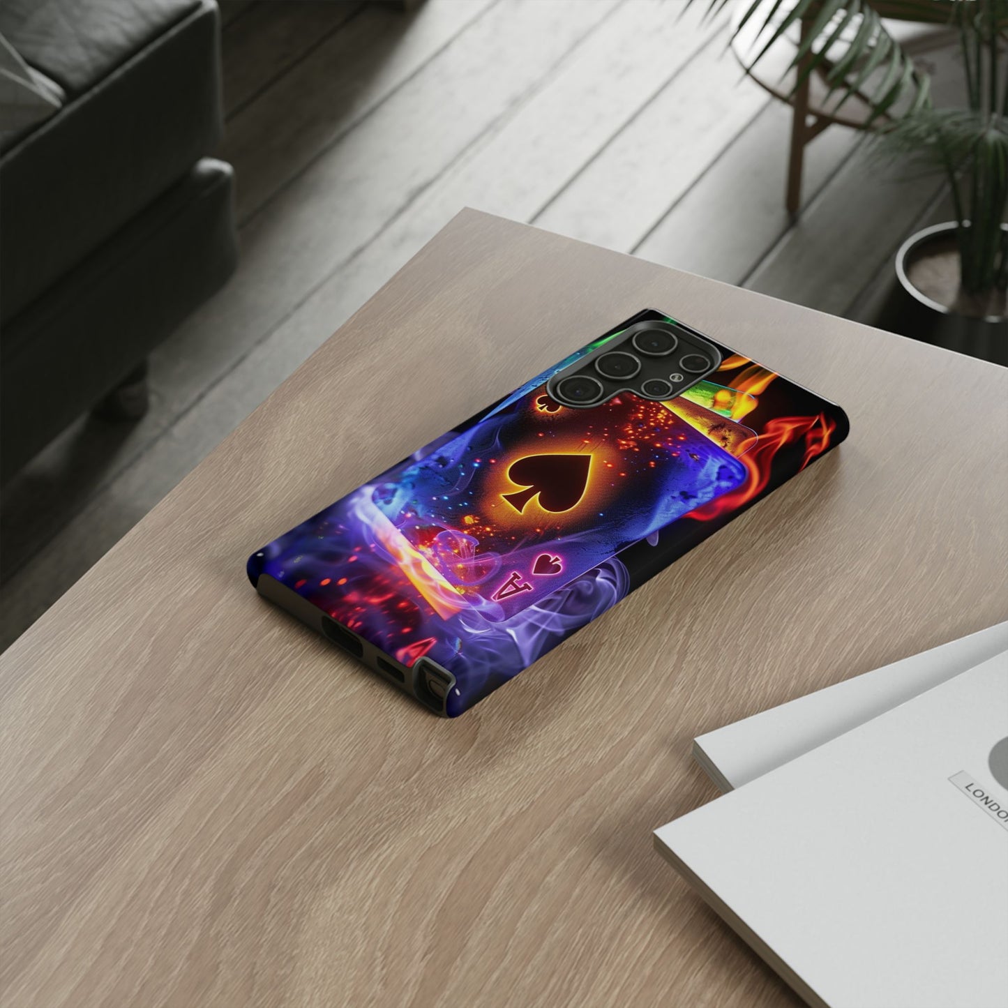 Vibrant Phone Case with Ace of Spades Design, Tough Phone Cover, Colorful Gift for Gamer| Samsung Case