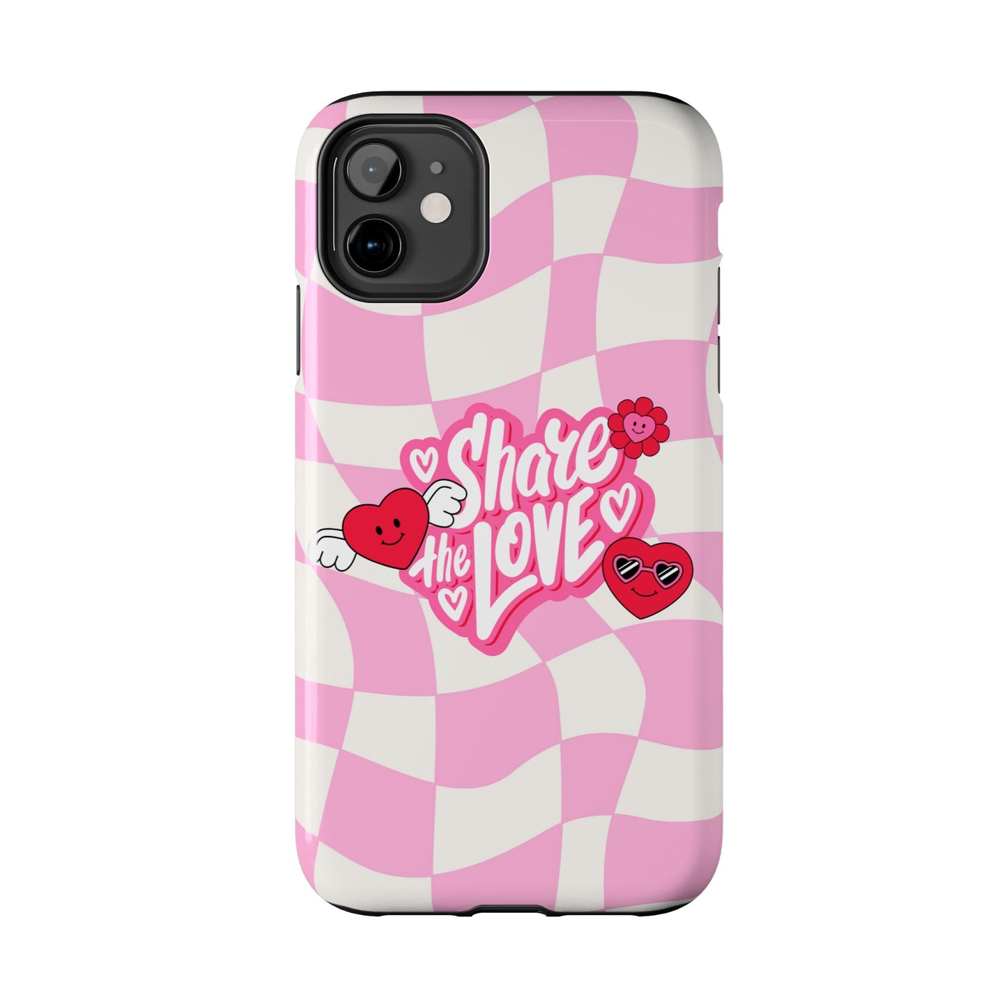 Share the Love Tough Phone Cases - Cute Heart Designs for Valentine's Day, Cute Phone Accessories, Gifts for Teens, Stylish Phone Covers