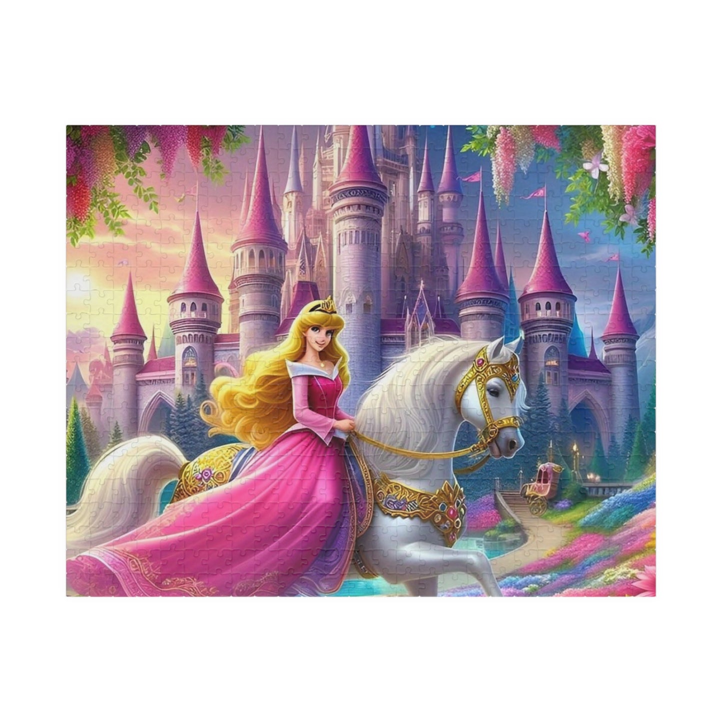 Fairytale Castle Puzzle, Princess Puzzle, Gift for Kids, Family Game Night, Educational Toy, Home Decor