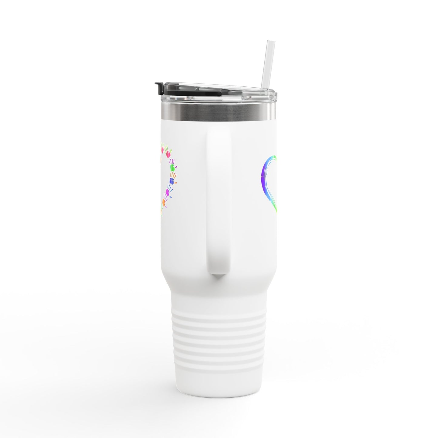Rainbow Heart Insulated Travel Tumbler 40oz