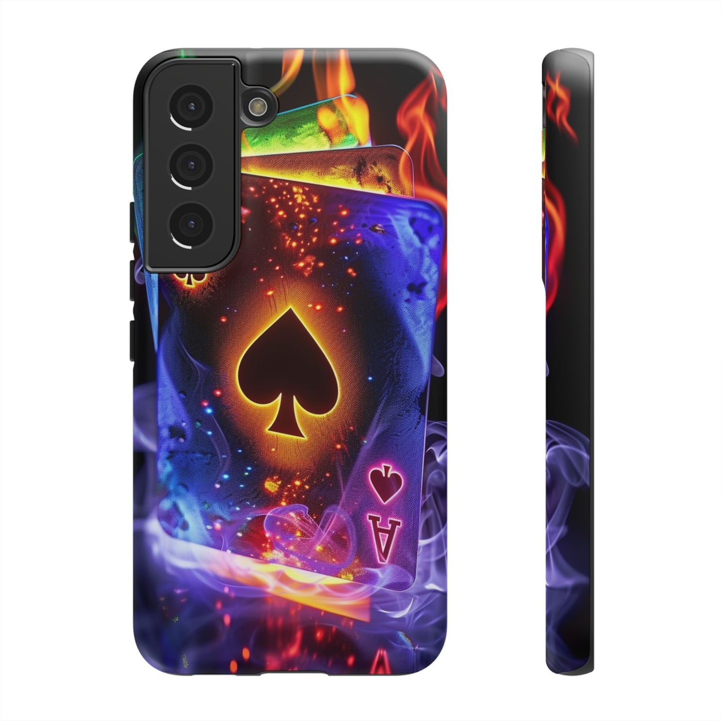 Vibrant Phone Case with Ace of Spades Design, Tough Phone Cover, Colorful Gift for Gamer| Samsung Case
