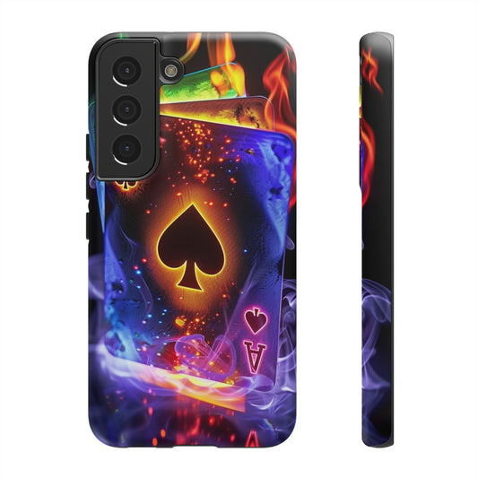 Vibrant Phone Case with Ace of Spades Design, Tough Phone Cover, Colorful Gift for Gamer| Samsung Case