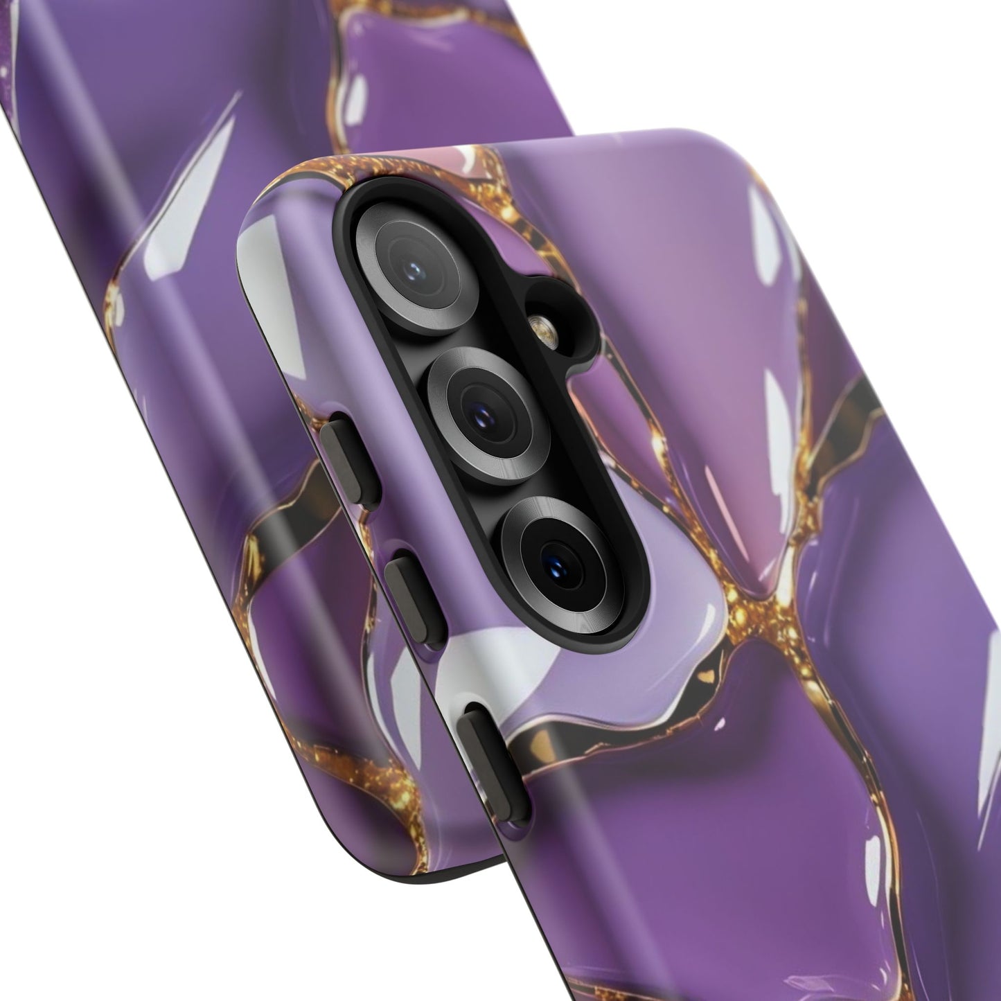 Elegant Phone Case with Purple Marble Design, Tough Phone Cover, Chic Mobile Accessory, Unique Gift for Her, Stylish Phone Protector - Samsung case