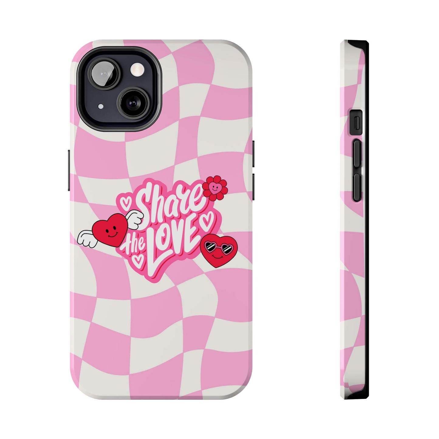 Share the Love Tough Phone Cases - Cute Heart Designs for Valentine's Day, Cute Phone Accessories, Gifts for Teens, Stylish Phone Covers