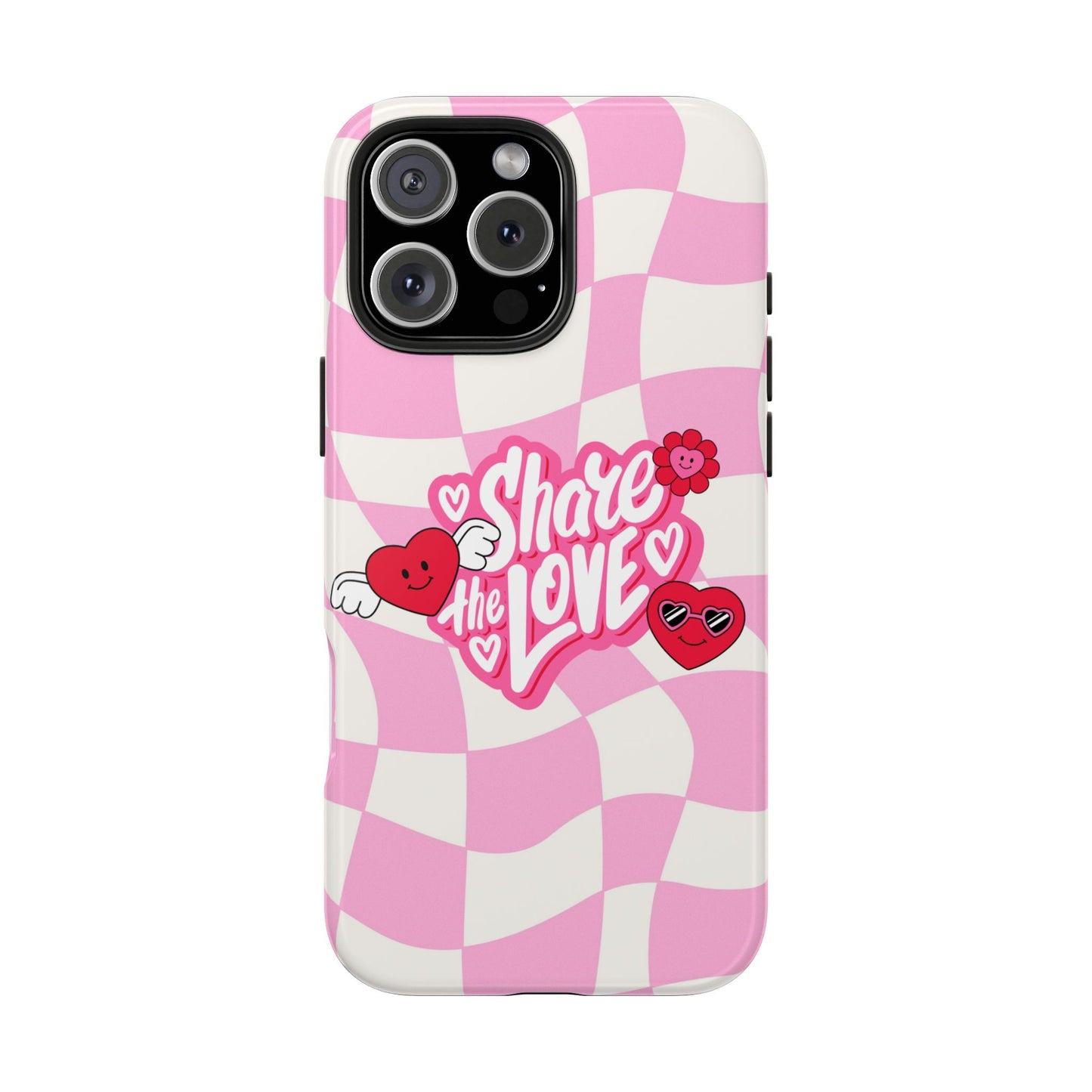 Share the Love Tough Phone Cases - Cute Heart Designs for Valentine's Day, Cute Phone Accessories, Gifts for Teens, Stylish Phone Covers
