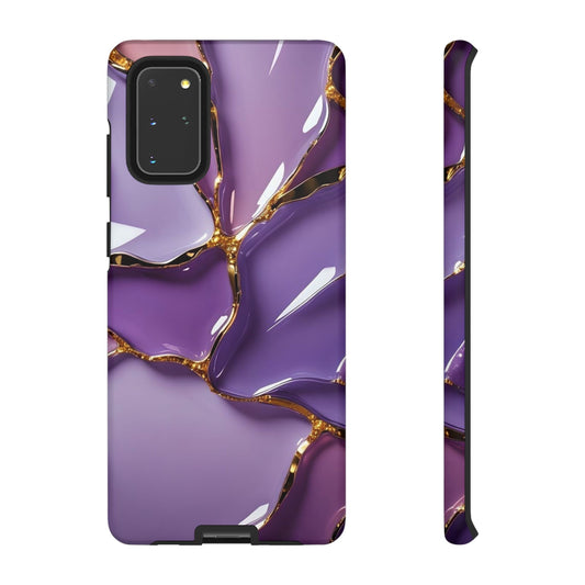 Elegant Phone Case with Purple Marble Design, Tough Phone Cover, Chic Mobile Accessory, Unique Gift for Her, Stylish Phone Protector - Samsung case
