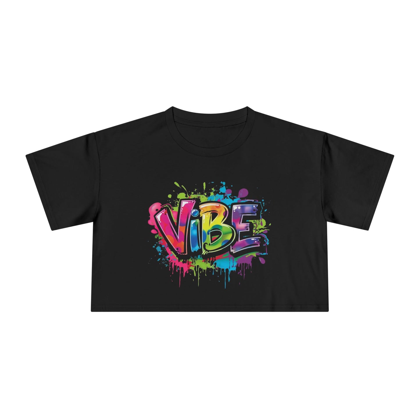 Colorful Vibe Women's Crop Tee | Trendy Graphic Crop Top, Summer Outfit, Festival Wear, Inspirational Gift, Streetwear Style