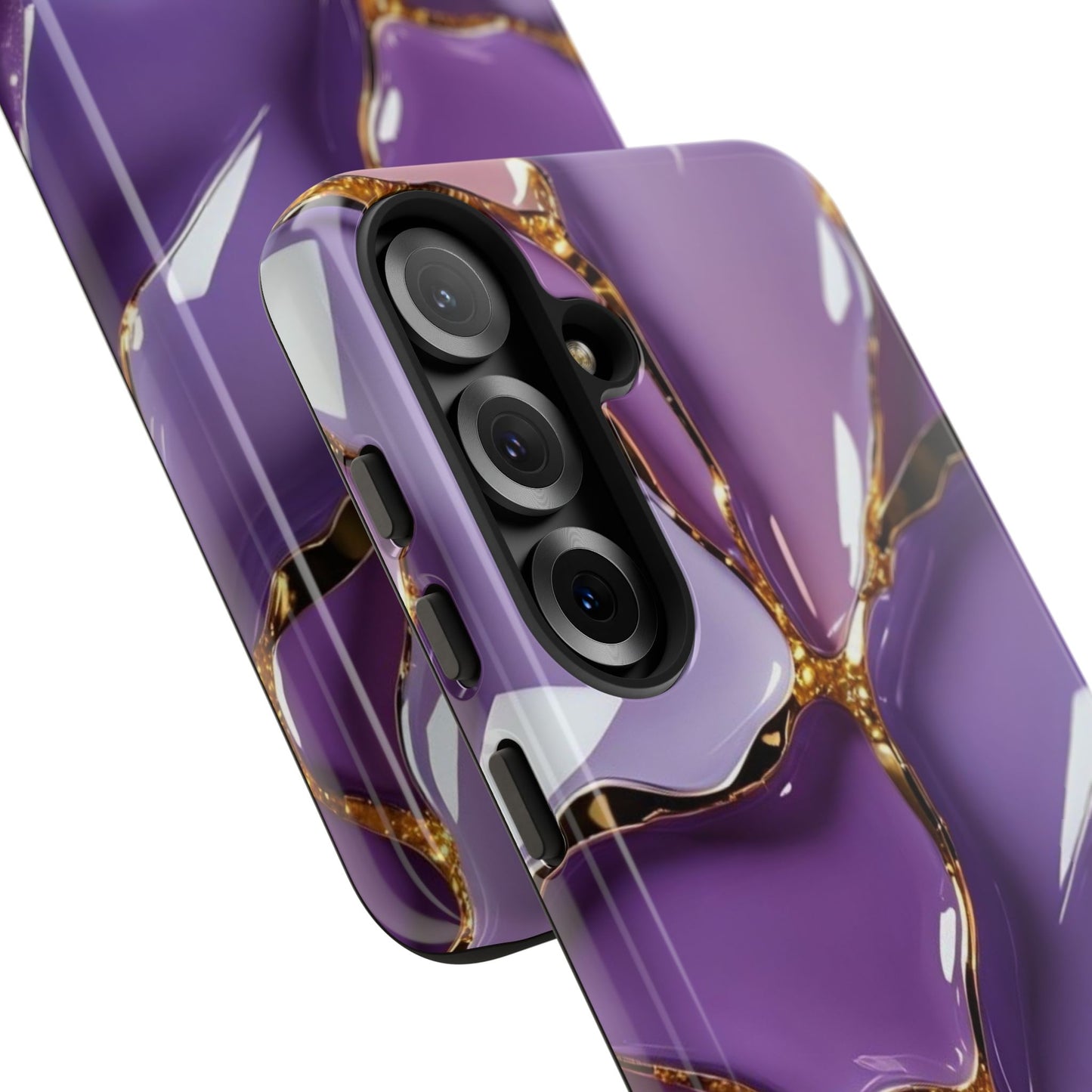 Elegant Phone Case with Purple Marble Design, Tough Phone Cover, Chic Mobile Accessory, Unique Gift for Her, Stylish Phone Protector - Samsung case
