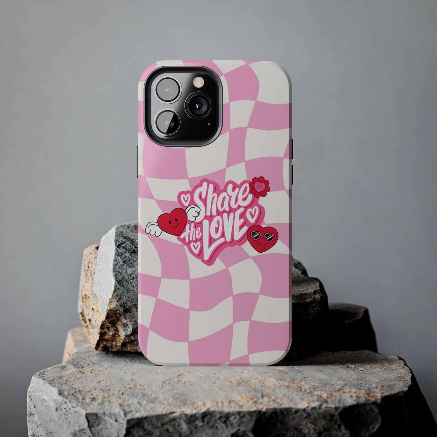 Share the Love Tough Phone Cases - Cute Heart Designs for Valentine's Day, Cute Phone Accessories, Gifts for Teens, Stylish Phone Covers