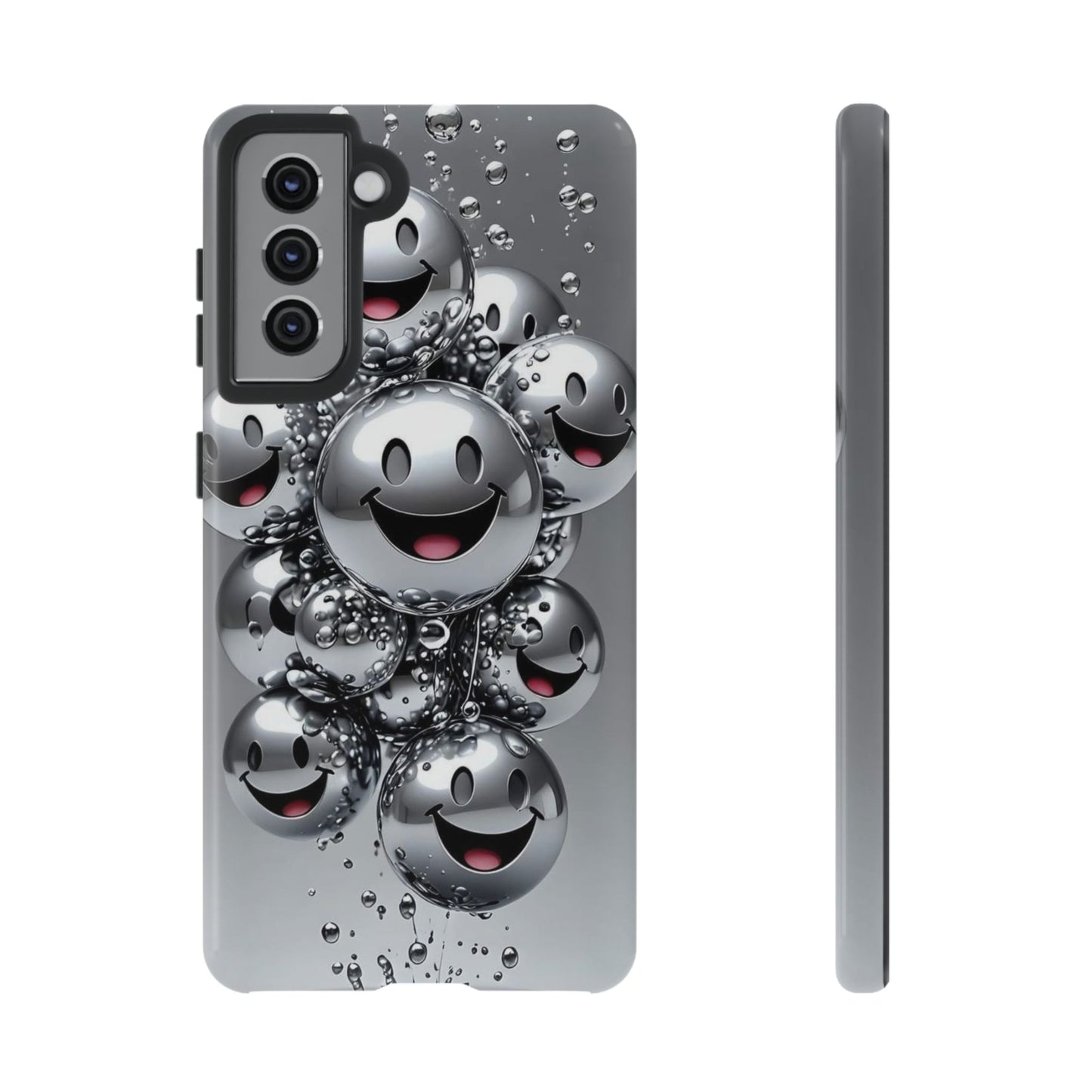 Cheerful Phone Case with Smiley Faces, Tough and Fun Case for You, Gift for Friends, Unique Smartphone Cover, Bubble Design | Samsung Case