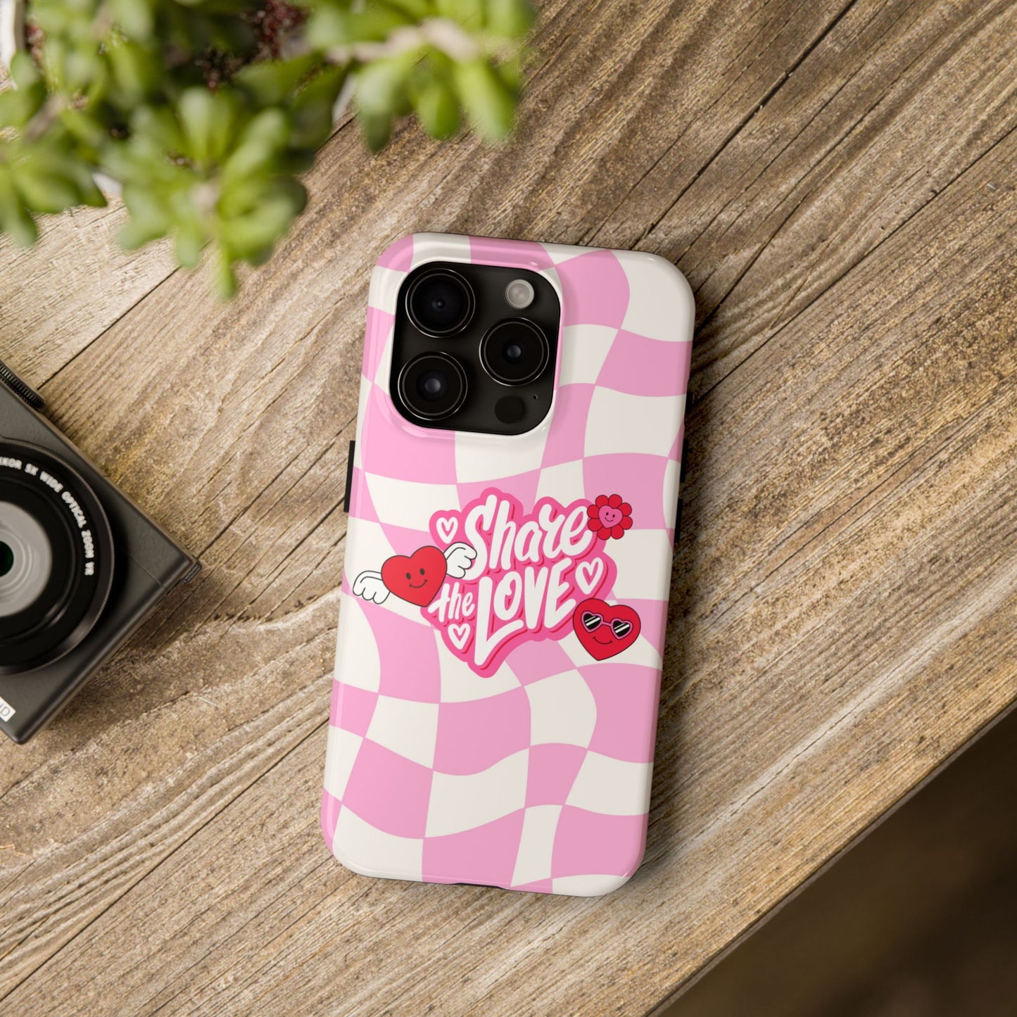 Share the Love Tough Phone Cases - Cute Heart Designs for Valentine's Day, Cute Phone Accessories, Gifts for Teens, Stylish Phone Covers