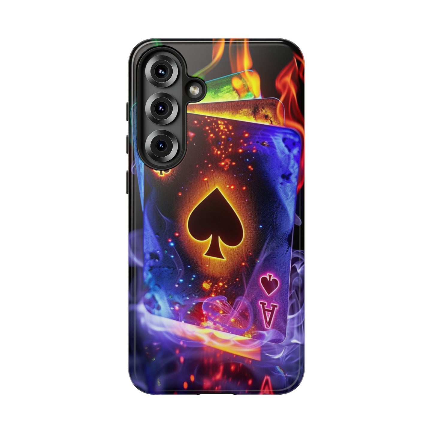 Vibrant Phone Case with Ace of Spades Design, Tough Phone Cover, Colorful Gift for Gamer| Samsung Case