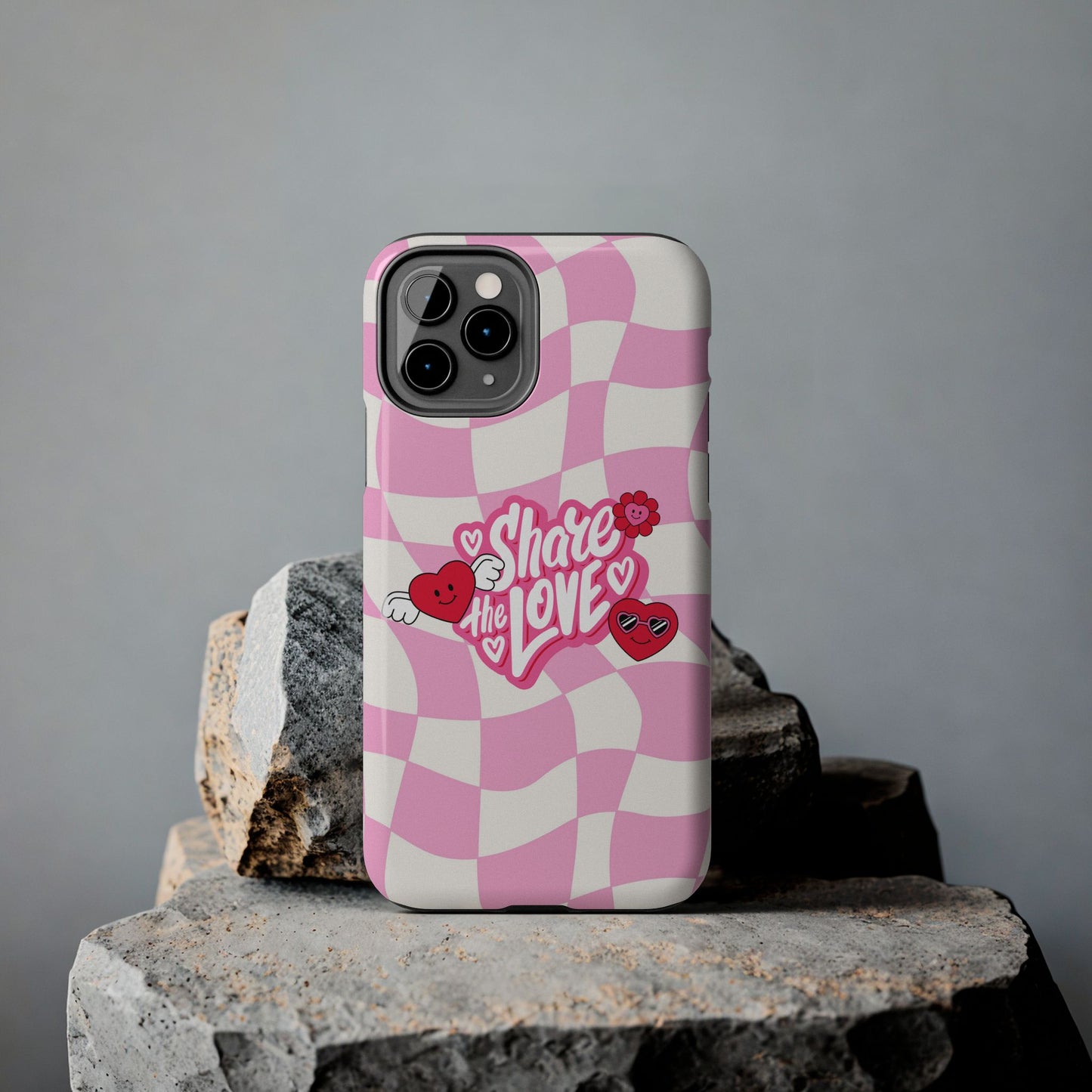 Share the Love Tough Phone Cases - Cute Heart Designs for Valentine's Day, Cute Phone Accessories, Gifts for Teens, Stylish Phone Covers