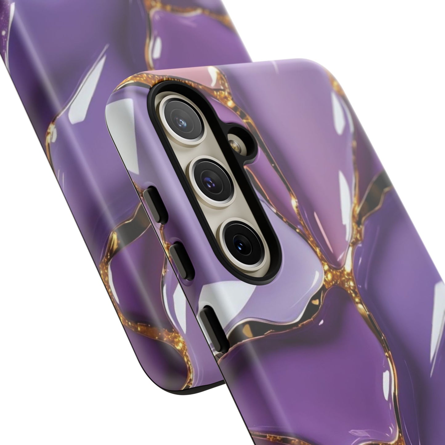 Elegant Phone Case with Purple Marble Design, Tough Phone Cover, Chic Mobile Accessory, Unique Gift for Her, Stylish Phone Protector - Samsung case