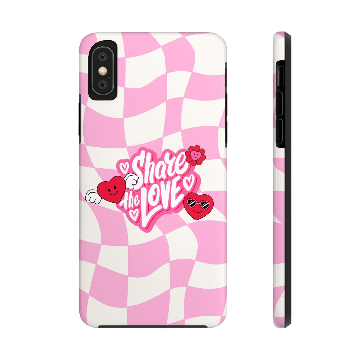 Share the Love Tough Phone Cases - Cute Heart Designs for Valentine's Day, Cute Phone Accessories, Gifts for Teens, Stylish Phone Covers