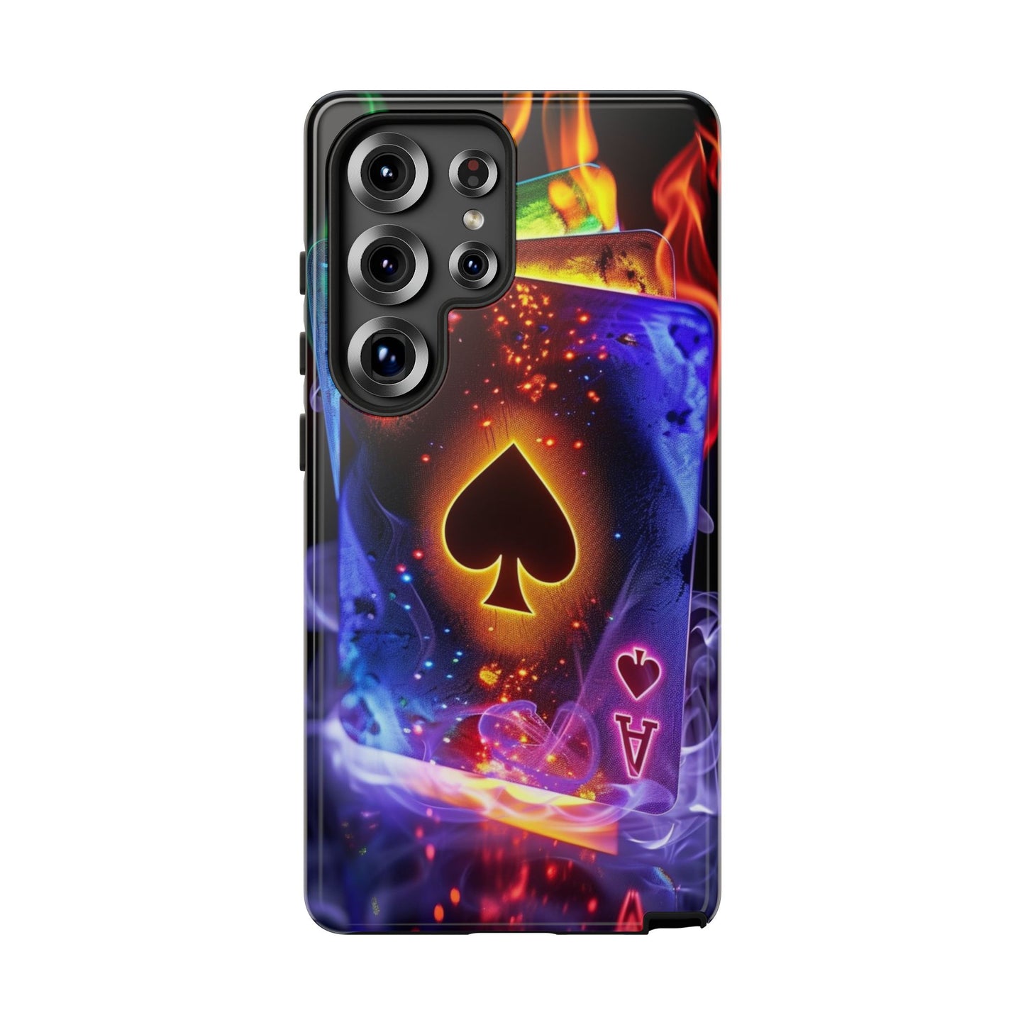 Vibrant Phone Case with Ace of Spades Design, Tough Phone Cover, Colorful Gift for Gamer| Samsung Case