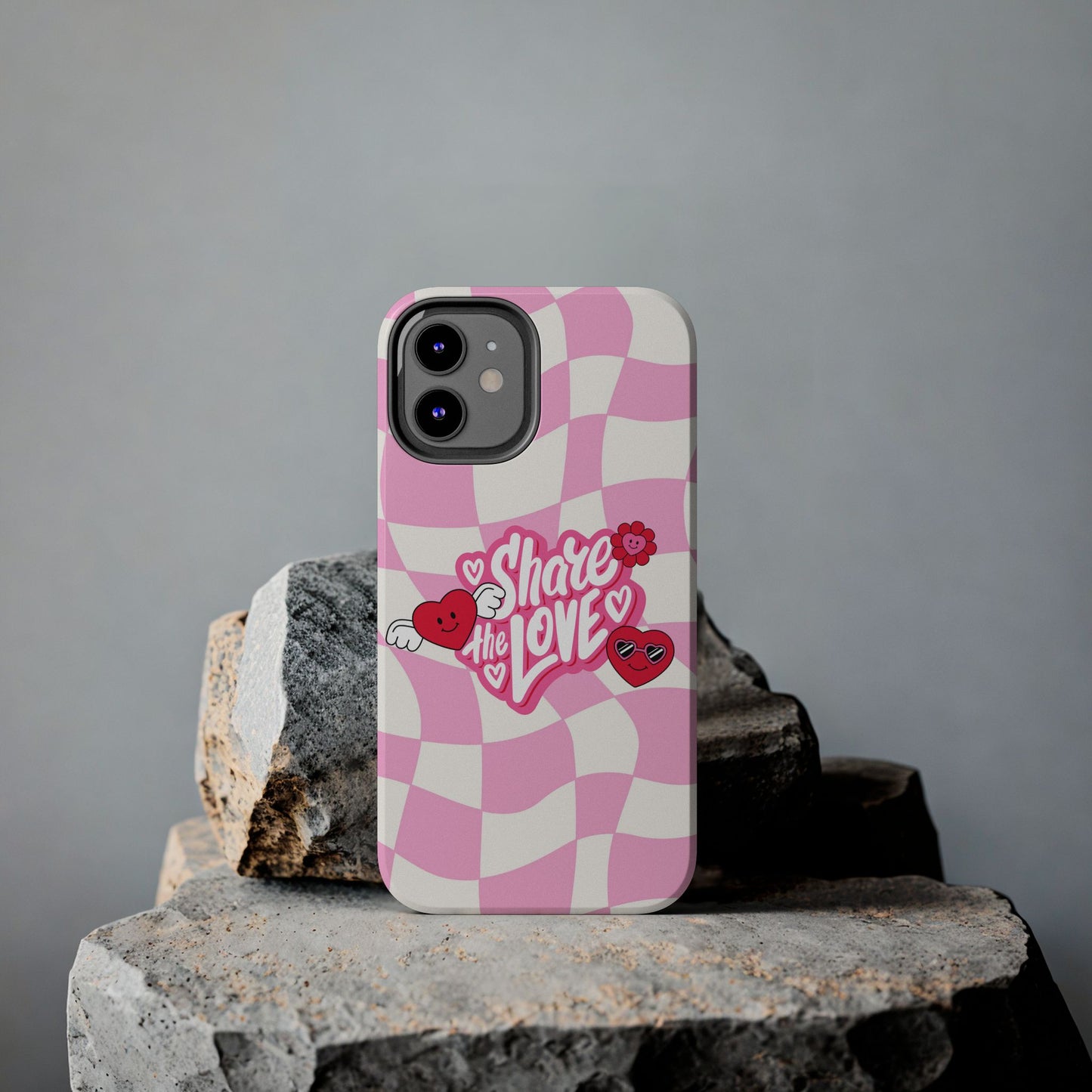 Share the Love Tough Phone Cases - Cute Heart Designs for Valentine's Day, Cute Phone Accessories, Gifts for Teens, Stylish Phone Covers