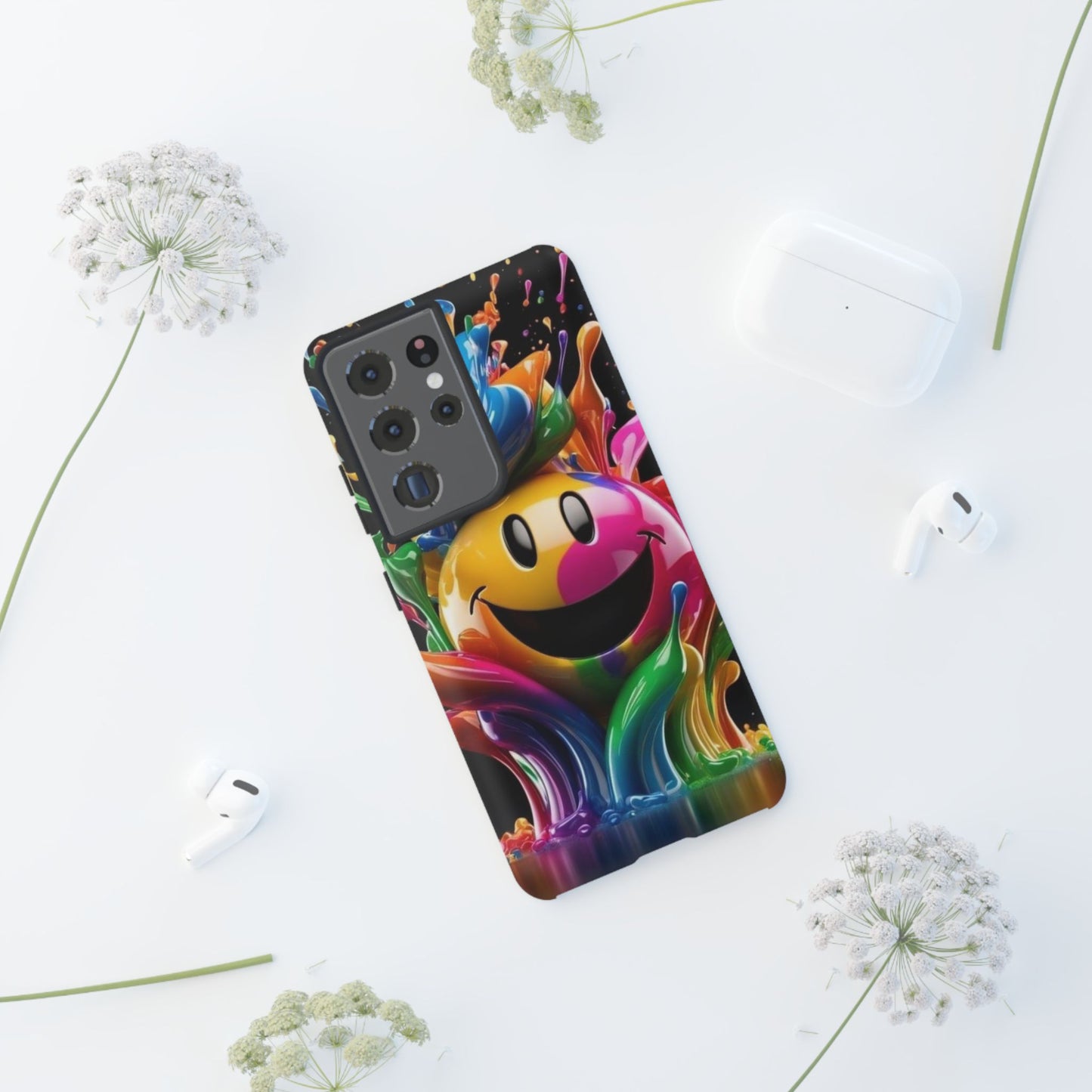 Colorful Smiley Phone Case - Fun and Funky, Vibrant Design, Gift for Friends, Cute Accessories, Unique Phone Cover | Samsung Case