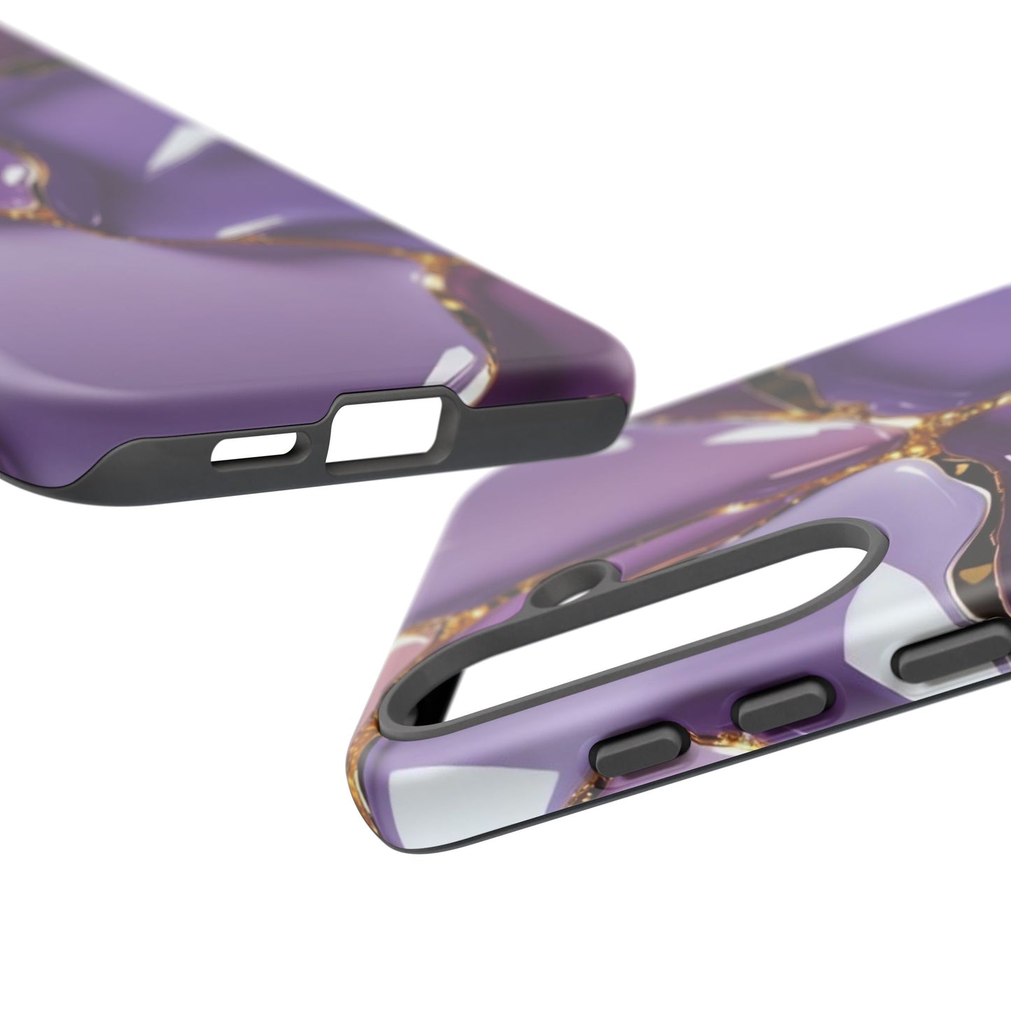 Elegant Phone Case with Purple Marble Design, Tough Phone Cover, Chic Mobile Accessory, Unique Gift for Her, Stylish Phone Protector - Samsung case