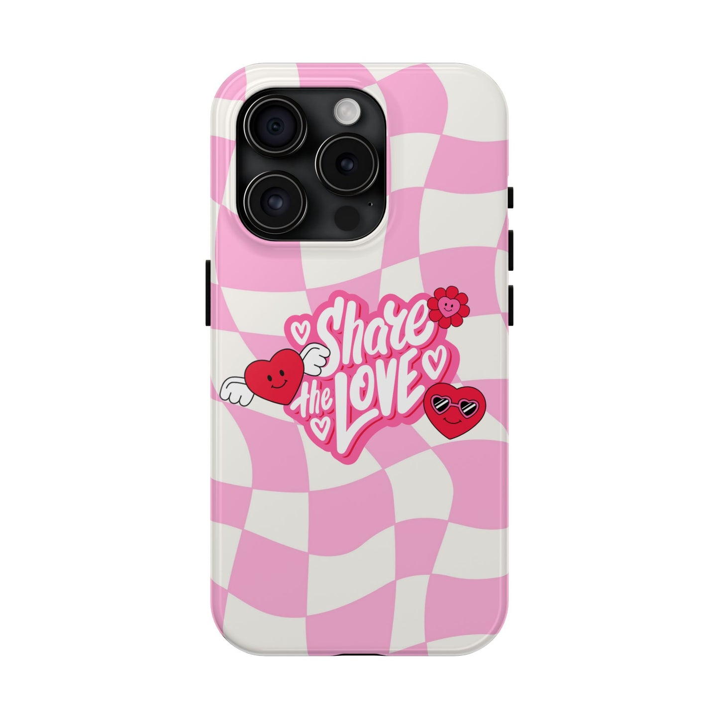 Share the Love Tough Phone Cases - Cute Heart Designs for Valentine's Day, Cute Phone Accessories, Gifts for Teens, Stylish Phone Covers