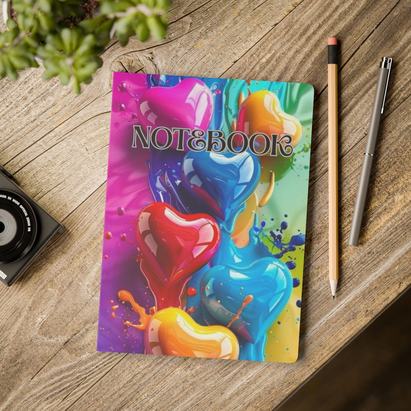 Vibrant Heart-Themed Softcover Journal, Colorful Notebook, Art Journal, Gift for Creatives, Love & Friendship Notes, Creative Writing Diary