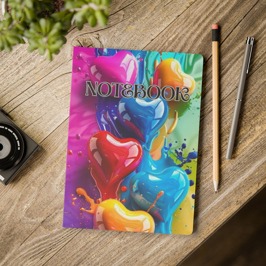 Vibrant Heart-Themed Softcover Journal, Colorful Notebook, Art Journal, Gift for Creatives, Love & Friendship Notes, Creative Writing Diary