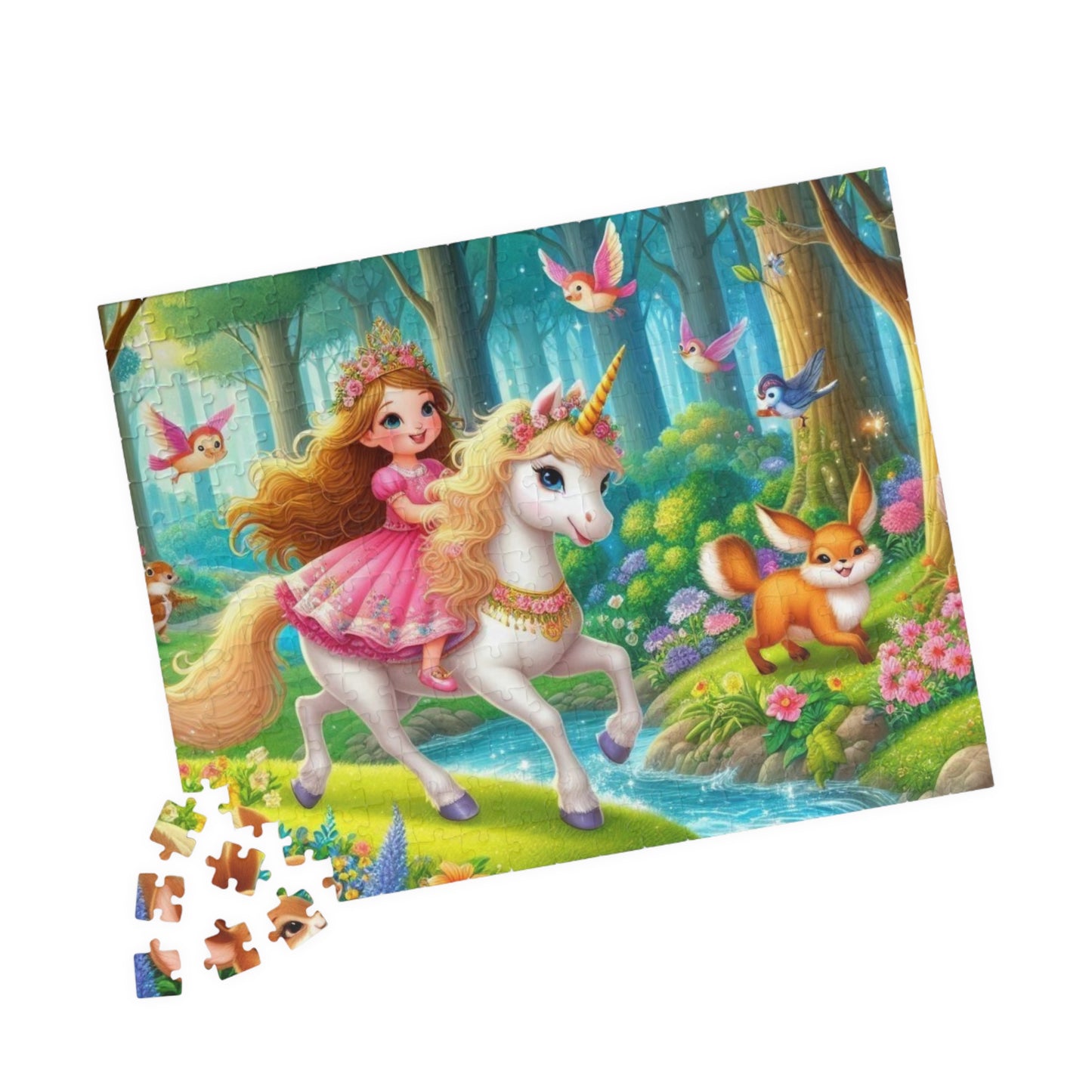 Whimsical Unicorn Puzzle for Kids, Family Fun, Magical Forest Theme, Kids Birthday Gift, Christmas Activity