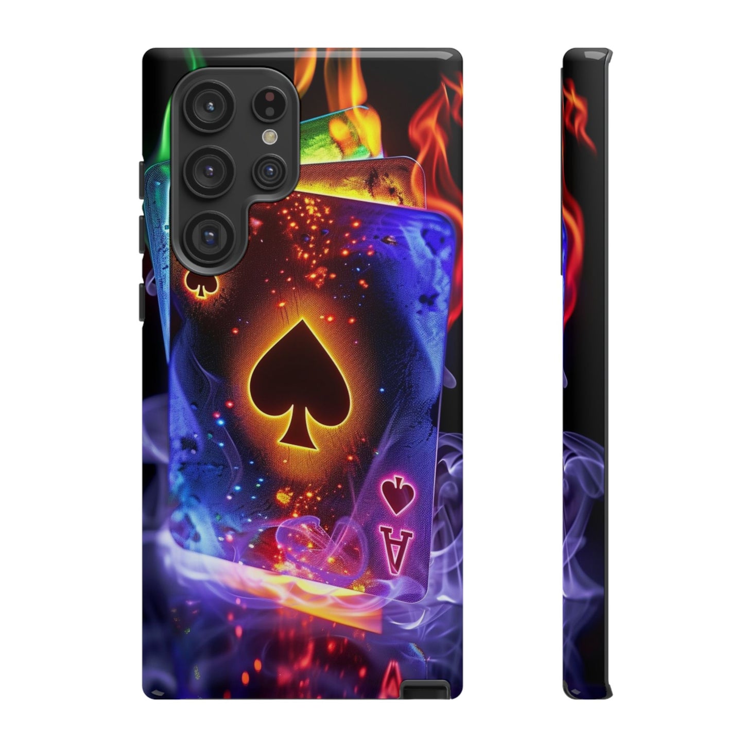 Vibrant Phone Case with Ace of Spades Design, Tough Phone Cover, Colorful Gift for Gamer| Samsung Case