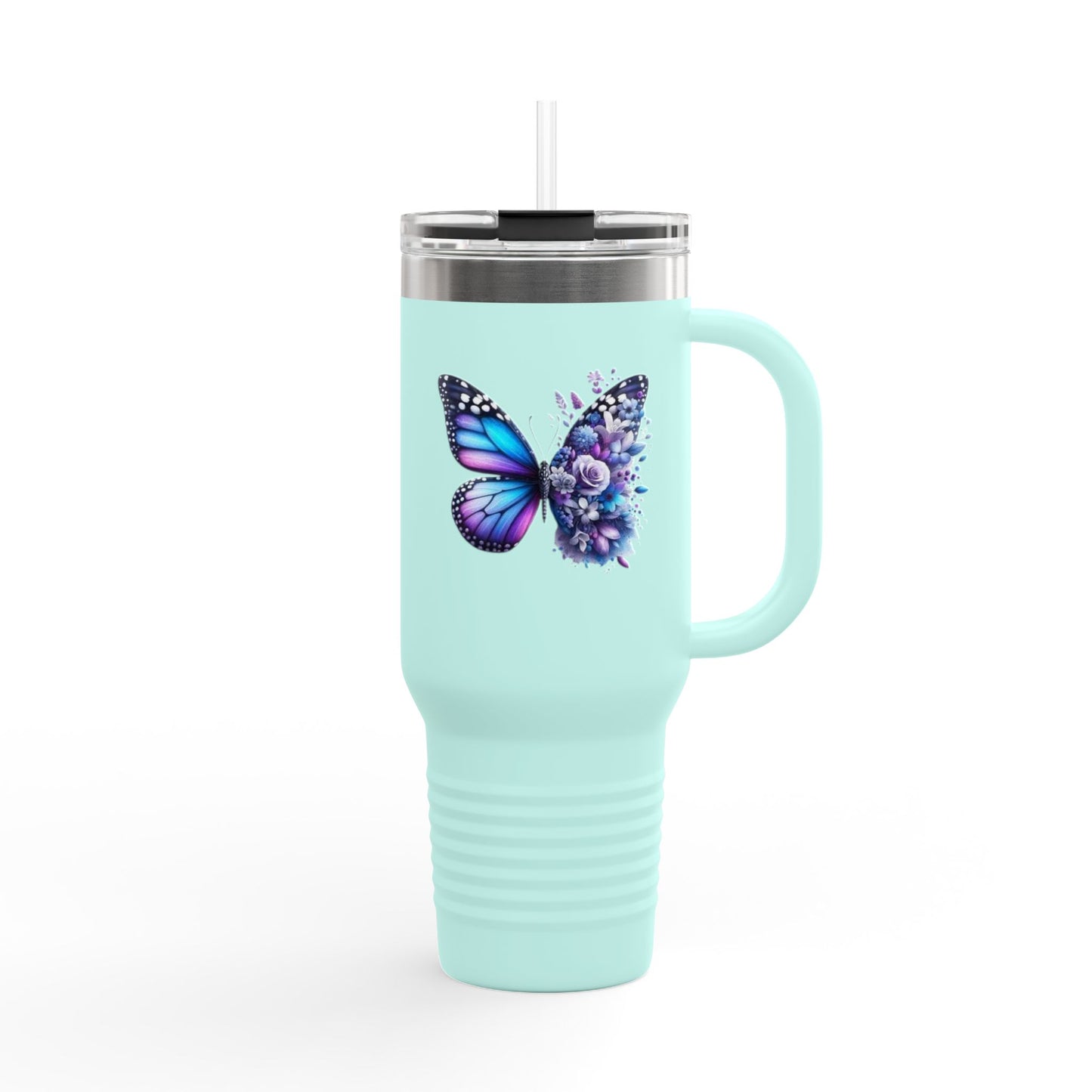 Colorful Butterfly Insulated Travel Tumbler, 40oz