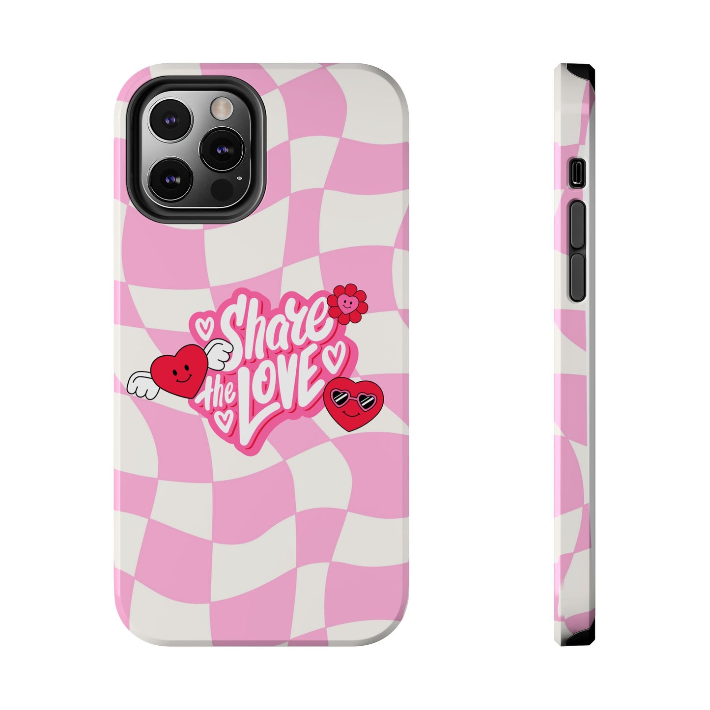 Share the Love Tough Phone Cases - Cute Heart Designs for Valentine's Day, Cute Phone Accessories, Gifts for Teens, Stylish Phone Covers