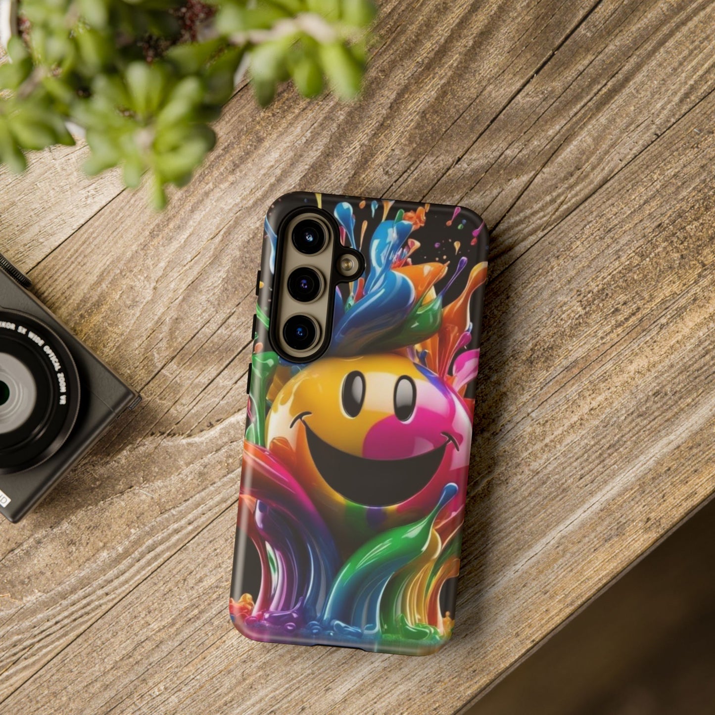 Colorful Smiley Phone Case - Fun and Funky, Vibrant Design, Gift for Friends, Cute Accessories, Unique Phone Cover | Samsung Case