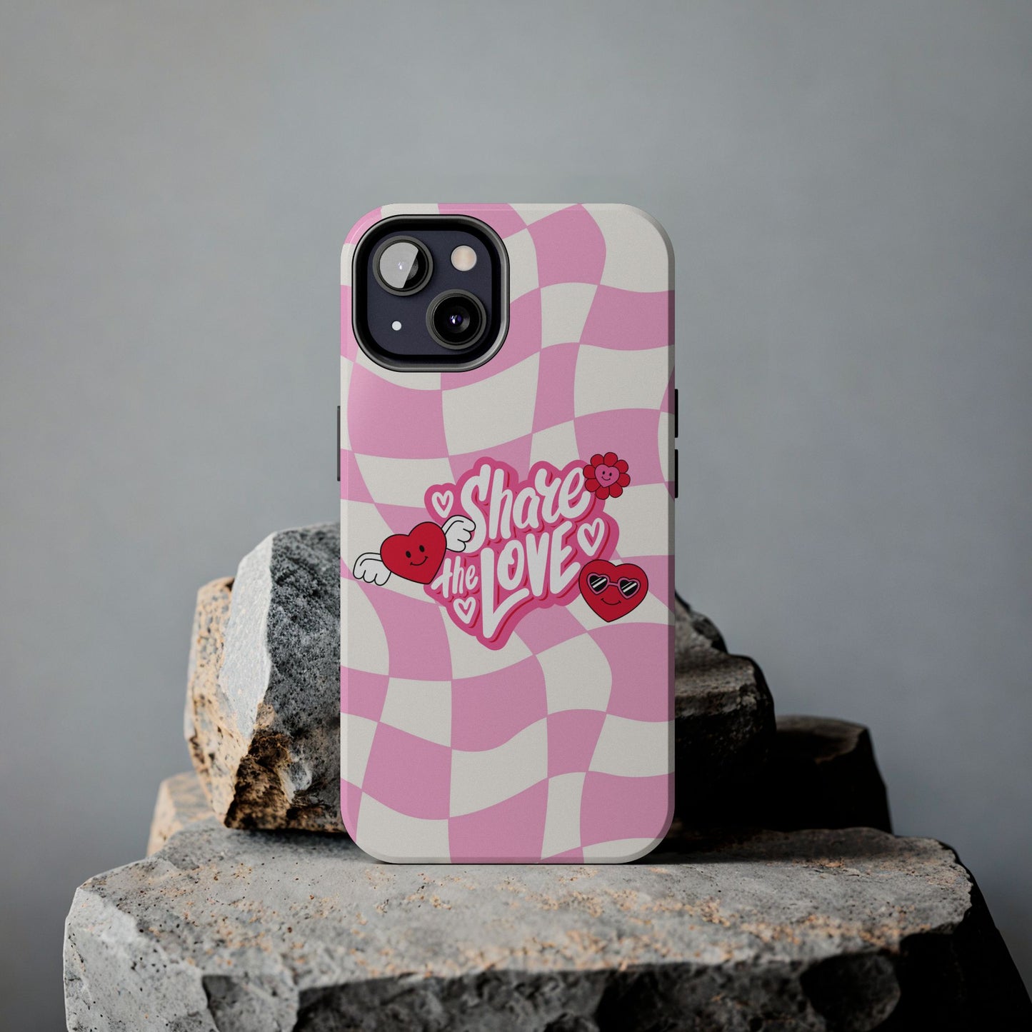 Share the Love Tough Phone Cases - Cute Heart Designs for Valentine's Day, Cute Phone Accessories, Gifts for Teens, Stylish Phone Covers