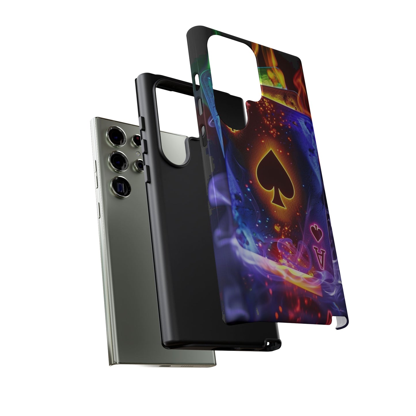 Vibrant Phone Case with Ace of Spades Design, Tough Phone Cover, Colorful Gift for Gamer| Samsung Case