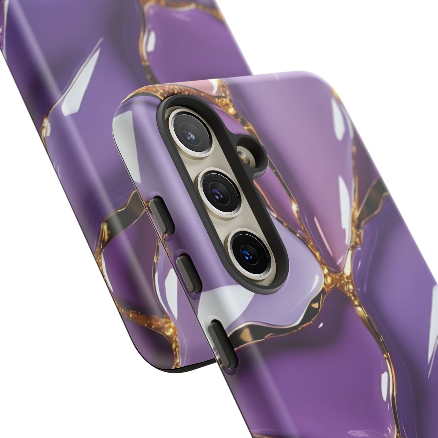 Elegant Phone Case with Purple Marble Design, Tough Phone Cover, Chic Mobile Accessory, Unique Gift for Her, Stylish Phone Protector - Samsung case