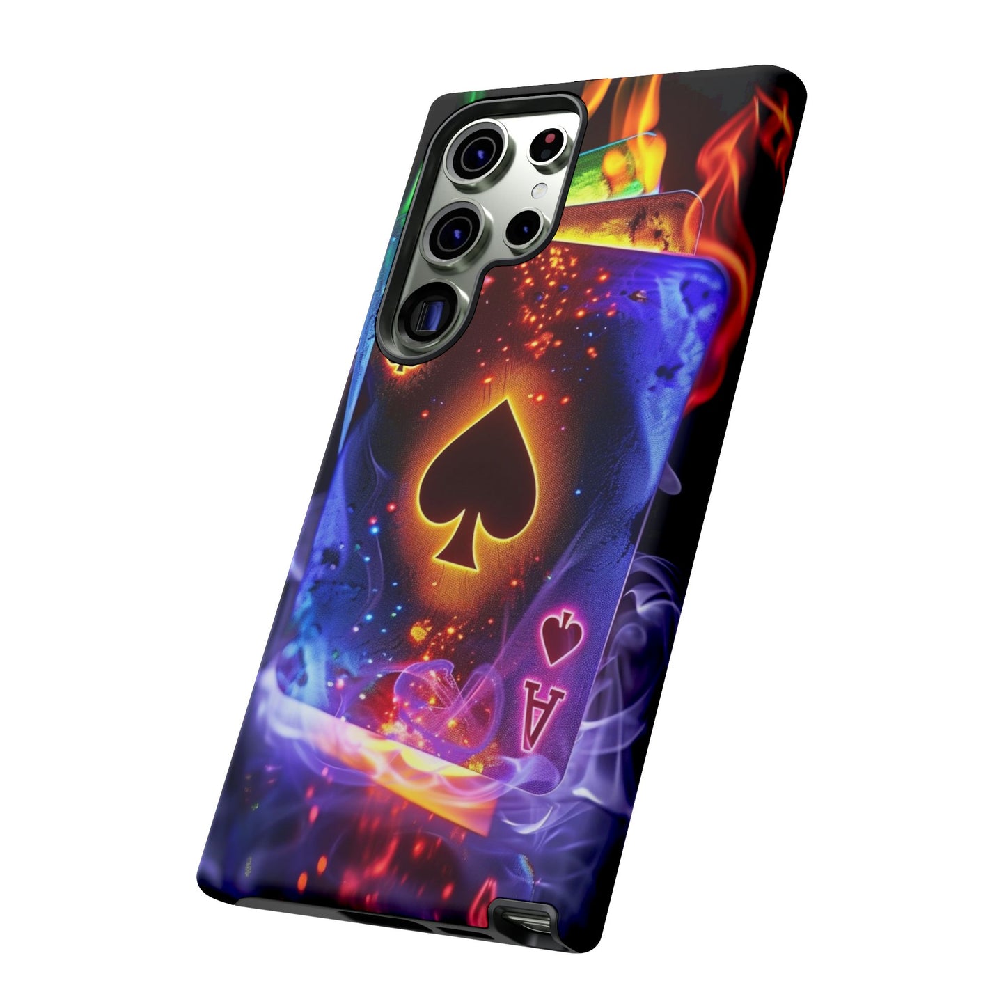 Vibrant Phone Case with Ace of Spades Design, Tough Phone Cover, Colorful Gift for Gamer| Samsung Case