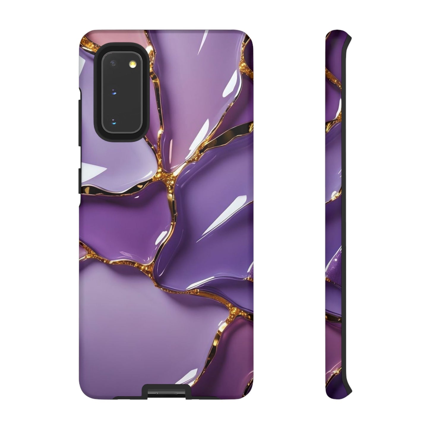 Elegant Phone Case with Purple Marble Design, Tough Phone Cover, Chic Mobile Accessory, Unique Gift for Her, Stylish Phone Protector - Samsung case