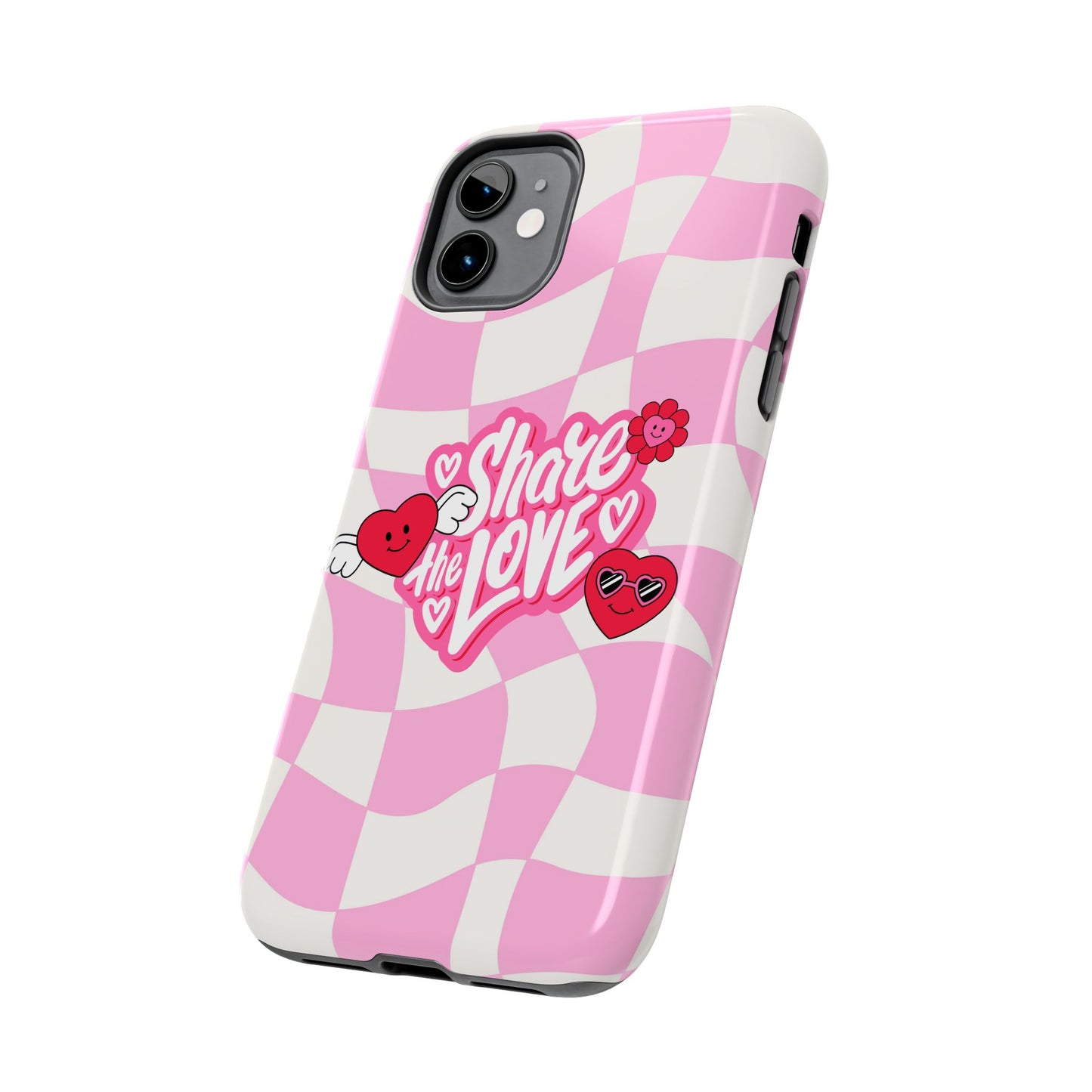 Share the Love Tough Phone Cases - Cute Heart Designs for Valentine's Day, Cute Phone Accessories, Gifts for Teens, Stylish Phone Covers