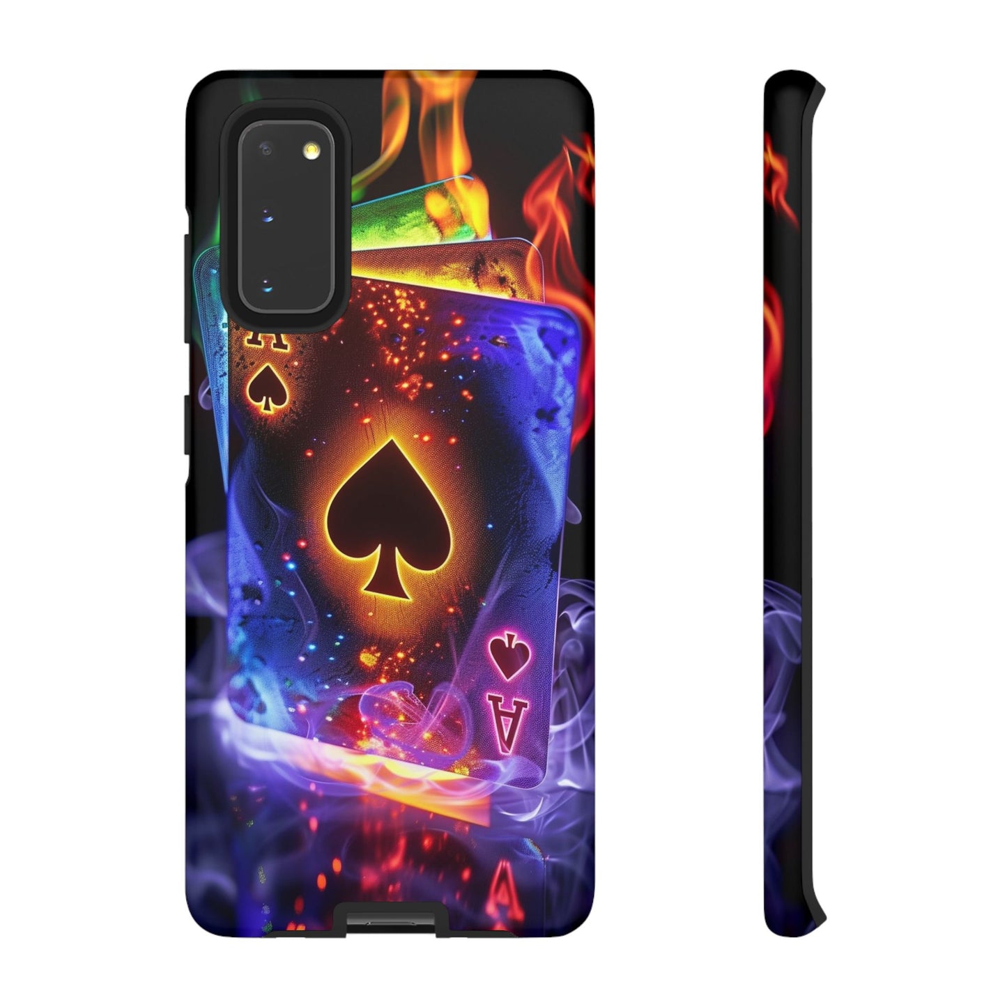 Vibrant Phone Case with Ace of Spades Design, Tough Phone Cover, Colorful Gift for Gamer| Samsung Case