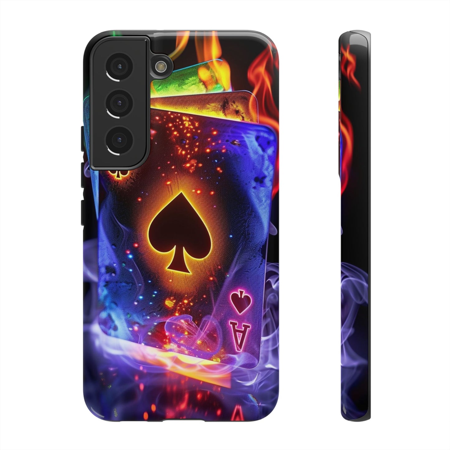 Vibrant Phone Case with Ace of Spades Design, Tough Phone Cover, Colorful Gift for Gamer| Samsung Case