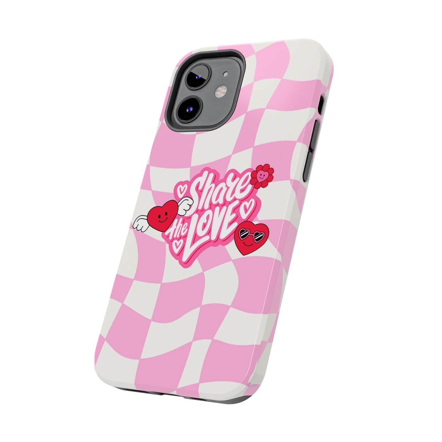 Share the Love Tough Phone Cases - Cute Heart Designs for Valentine's Day, Cute Phone Accessories, Gifts for Teens, Stylish Phone Covers