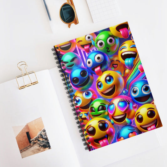 Colorful Emoji Spiral Notebook - Perfect for School, Journaling, Gifts, Stationery, or Art Projects!