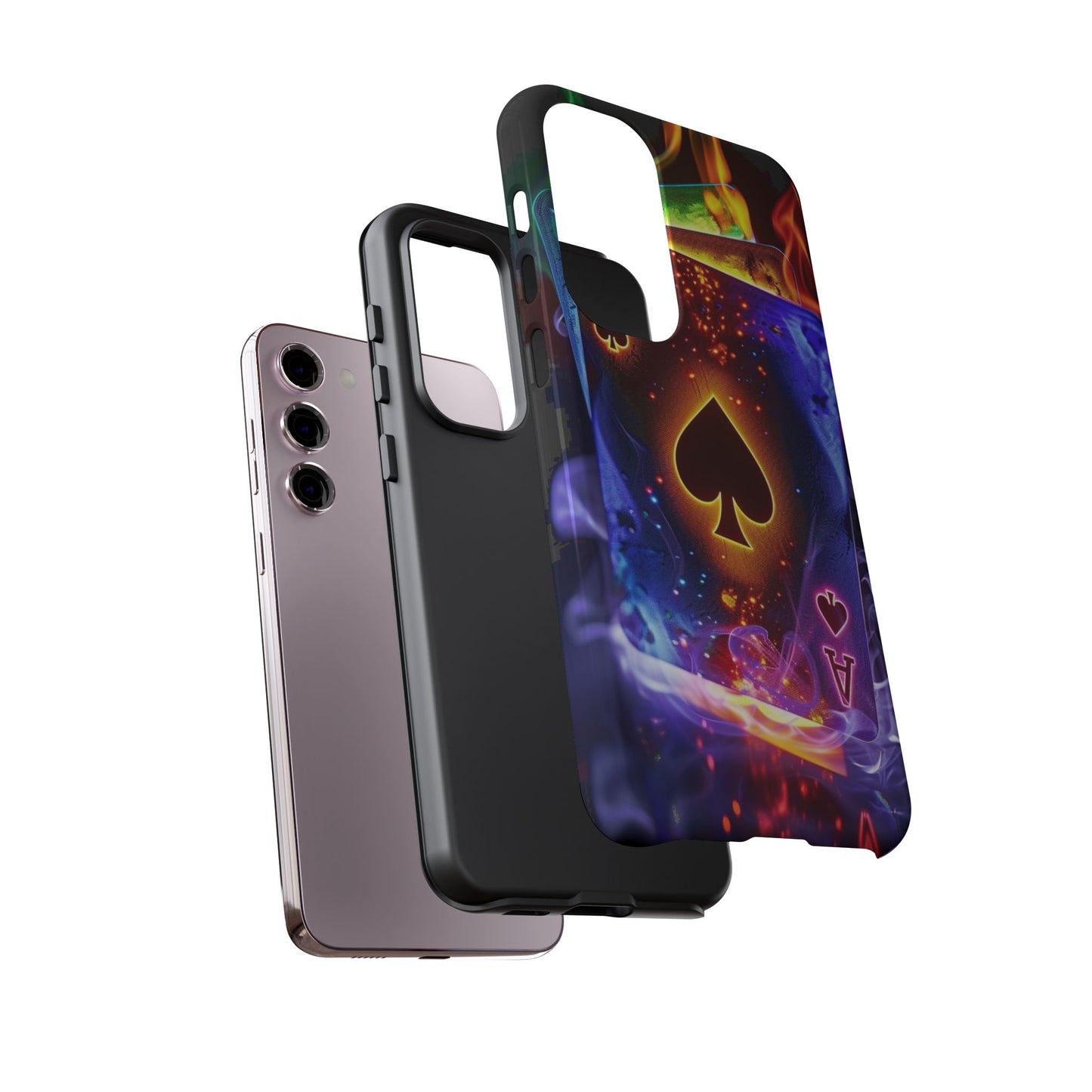Vibrant Phone Case with Ace of Spades Design, Tough Phone Cover, Colorful Gift for Gamer| Samsung Case