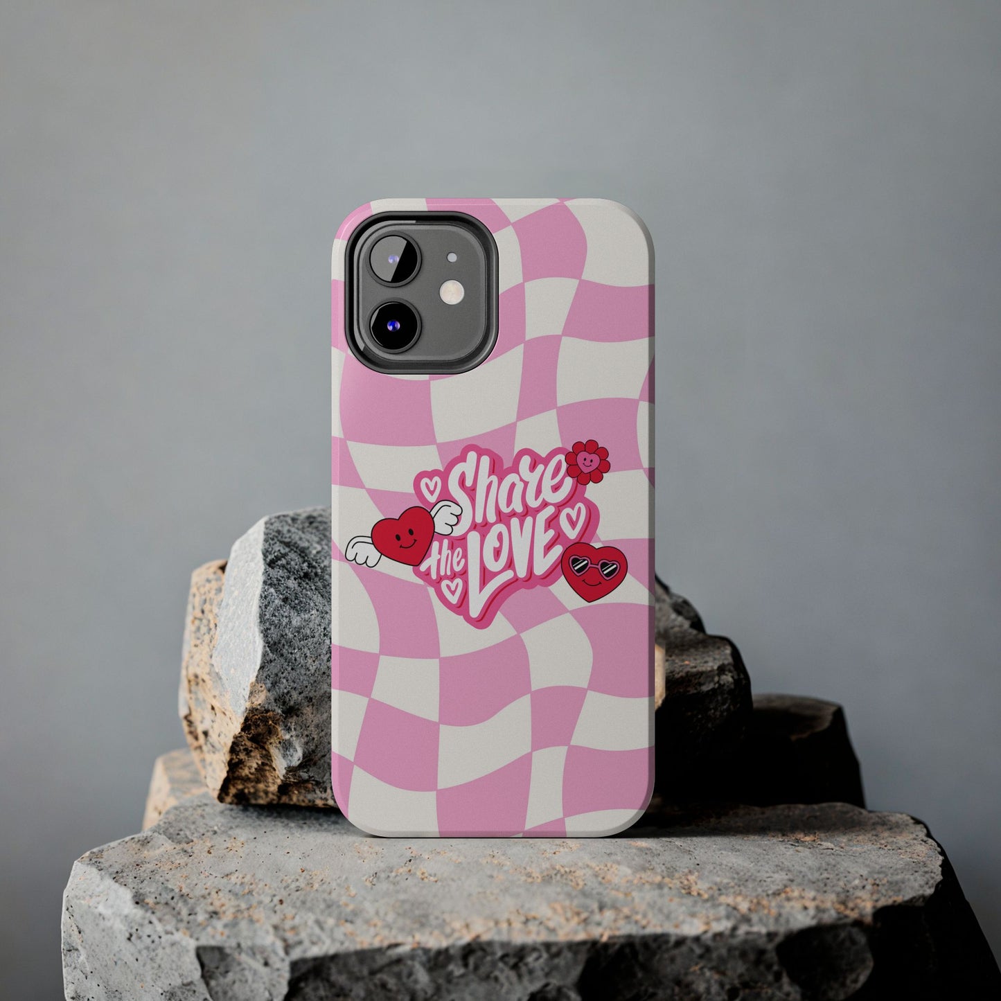 Share the Love Tough Phone Cases - Cute Heart Designs for Valentine's Day, Cute Phone Accessories, Gifts for Teens, Stylish Phone Covers