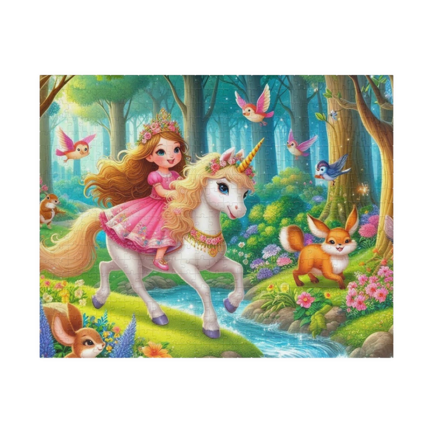 Whimsical Unicorn Puzzle for Kids, Family Fun, Magical Forest Theme, Kids Birthday Gift, Christmas Activity