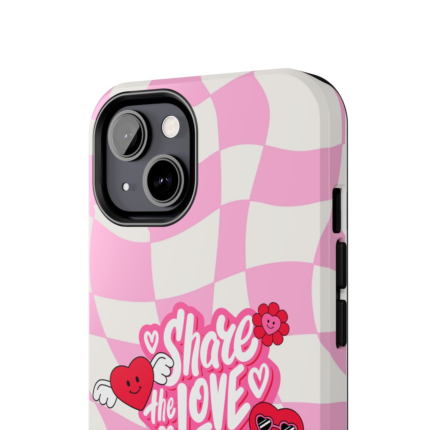 Share the Love Tough Phone Cases - Cute Heart Designs for Valentine's Day, Cute Phone Accessories, Gifts for Teens, Stylish Phone Covers