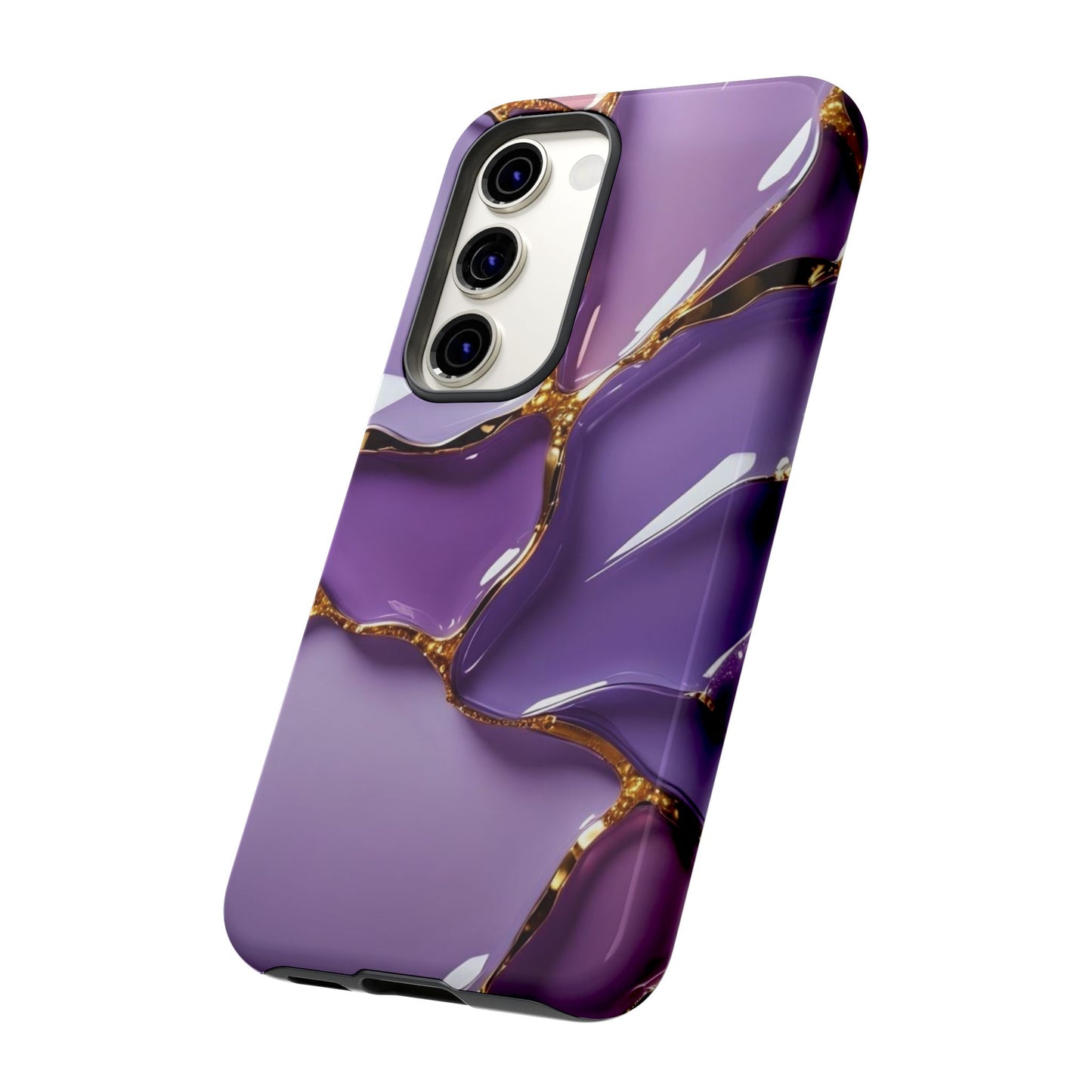 Elegant Phone Case with Purple Marble Design, Tough Phone Cover, Chic Mobile Accessory, Unique Gift for Her, Stylish Phone Protector - Samsung case