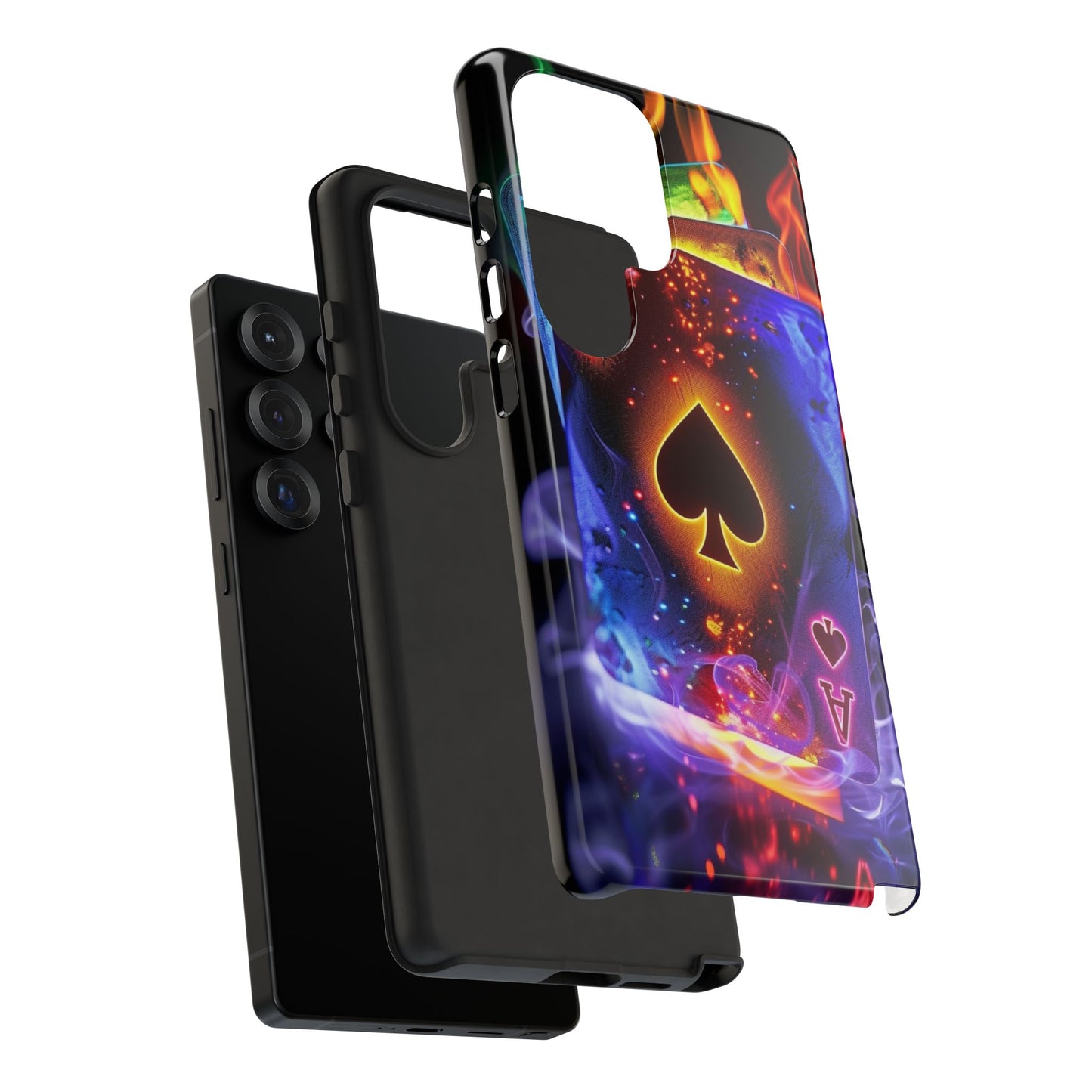Vibrant Phone Case with Ace of Spades Design, Tough Phone Cover, Colorful Gift for Gamer| Samsung Case