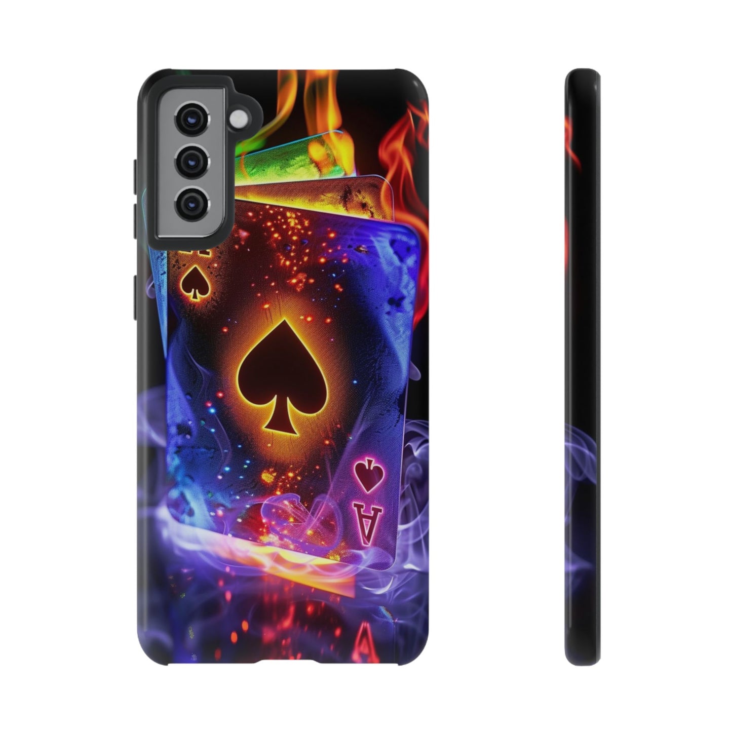 Vibrant Phone Case with Ace of Spades Design, Tough Phone Cover, Colorful Gift for Gamer| Samsung Case