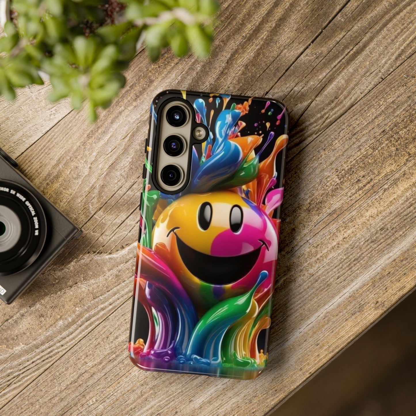 Colorful Smiley Phone Case - Fun and Funky, Vibrant Design, Gift for Friends, Cute Accessories, Unique Phone Cover | Samsung Case